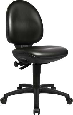 Arbeitsstuhl TEC 50 Sitz Kunstleder schwarz Sitzhöhe 440-570 mm mit Rollen