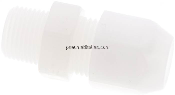 Gerade Verschraubung R 3/8"-12x10mm, PVDF (FDA)