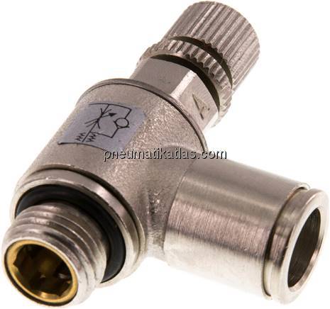 Winkel-Drosselrückschlagventil G 1/4"-10mm,zuluftregelnd