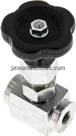 Nadel-Absperrventil, Stahl verzinkt, G 1/8", 0 - 400bar