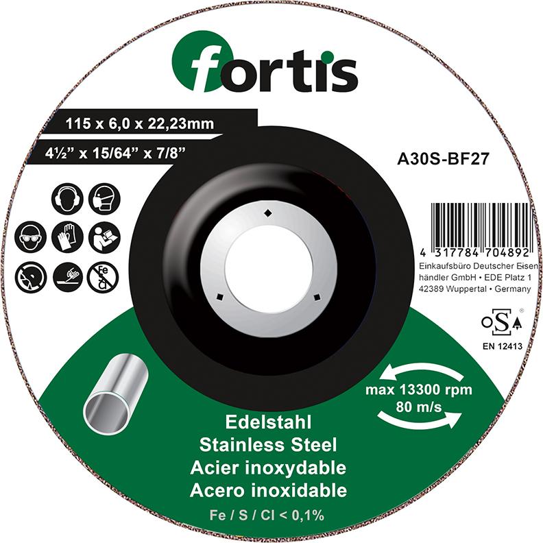 Schruppscheibe Edelstahl 115 x 6,0mm FORTIS