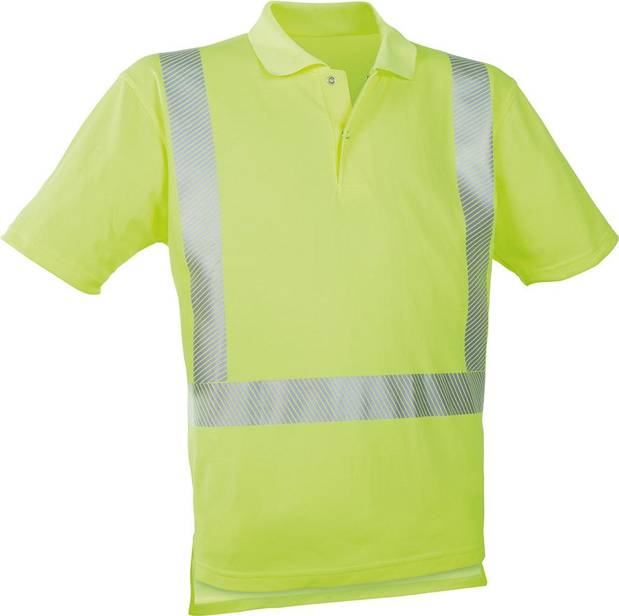 Warn-Polo-Shirt leuchtgelb, Gr. 3XL