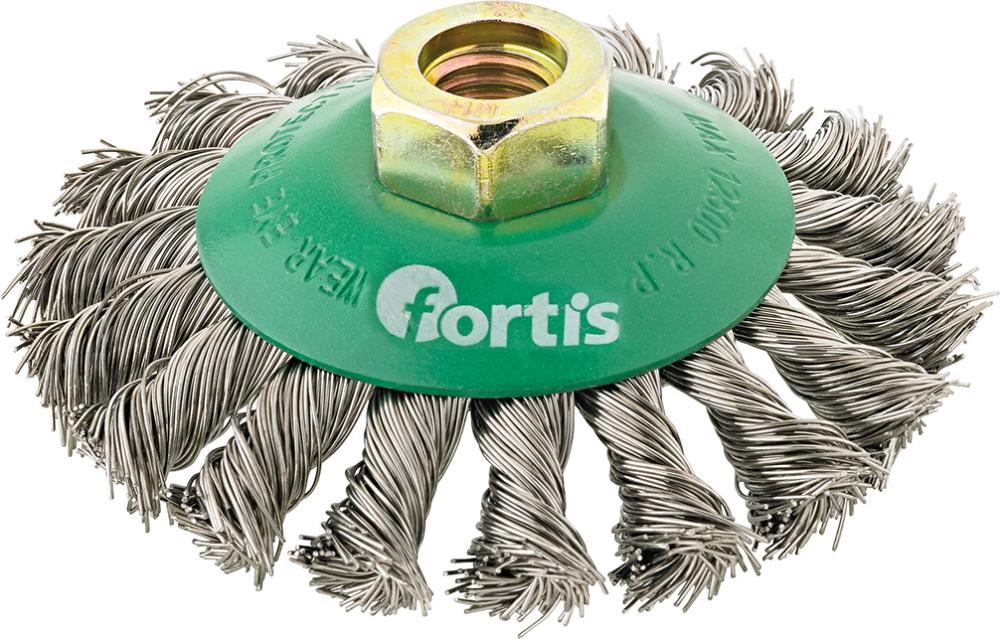 Kegelbürste Edelstahl 100mm gezopft FORTIS