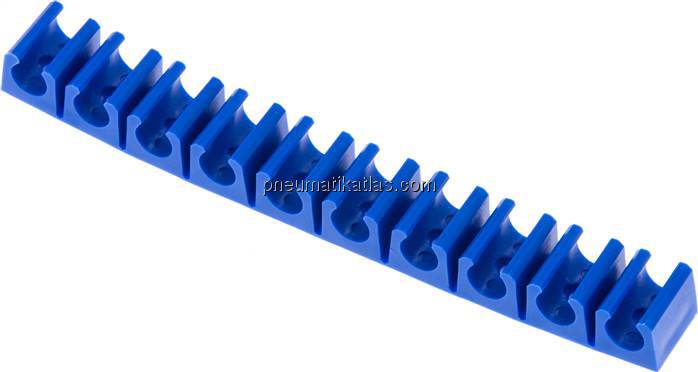 Schlauchklemmleiste, blau 10-fach für 8mm Schlauch