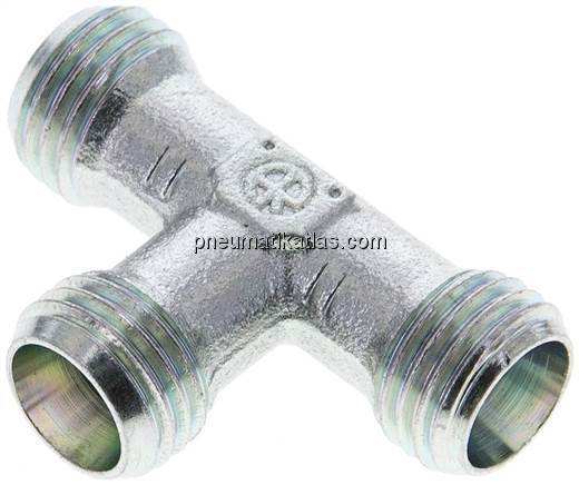 T-Schneidringverschraubung 8 L (M14x1,5), ohne Mutter & Schneidring, Stahl verzi