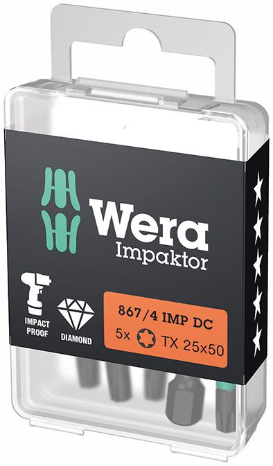 Bit Impaktor 1/4" DIN 3126 E6,3 T25x50mm 5er Pack Wera Bit Impaktor 1/4" DIN 3126 E6,3 T25x50mm 5er Pack Wera