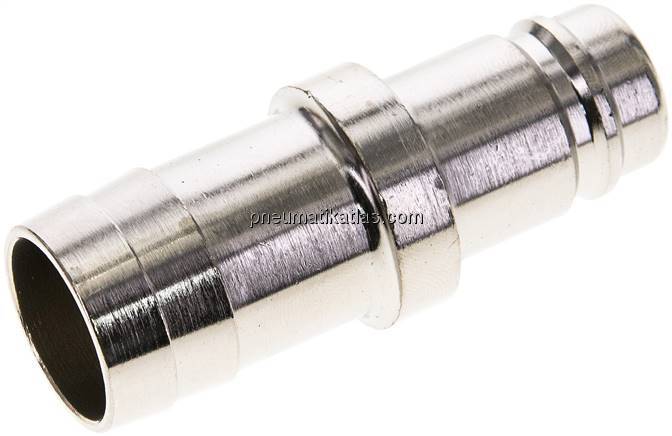Kupplungsstecker (NW15) 25 (1")mm Schlauch, Messing vernickelt