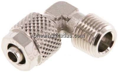 Winkel-Verschraubung R 1/8"-6x4mm, Messing vernickelt Winkel-Verschraubung R 1/8"-6x4mm, Messing vernickelt