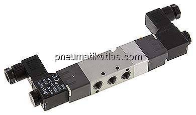 5/3-Wege Magnetventil, G 1/8", Mittelstellung entlüftet, 24 V DC