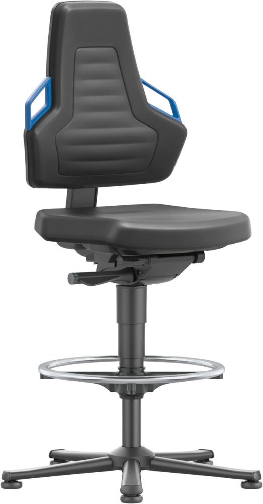 Bimos Arbeitsstuhl Nexxit 3 Griff blau Sitzhöhe 570-820 mm Integral schwarz,Fußring