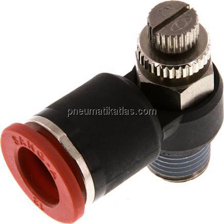Winkel-Drosselrückschlagventil R 1/4"-12mm,zuluftregelnd