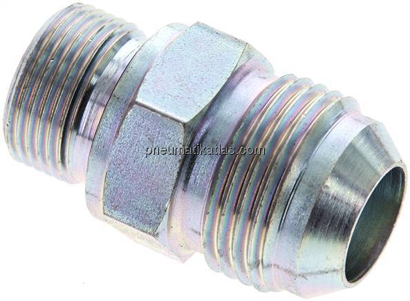 Doppelnippel M 22x1,5-UN 1-1/16"-12(JIC), Stahl verzinkt