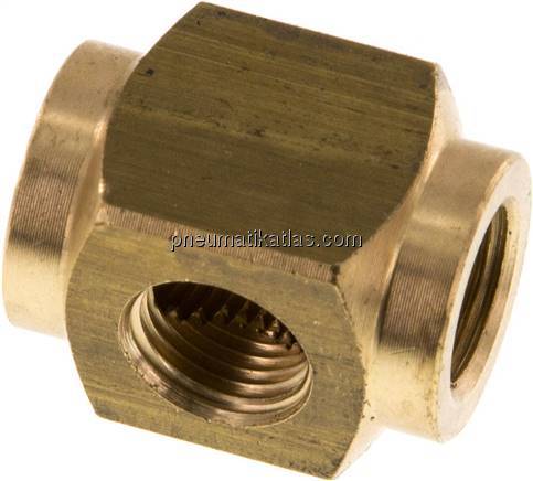 Kreuz-Verteiler 3x G 1/8",Messing