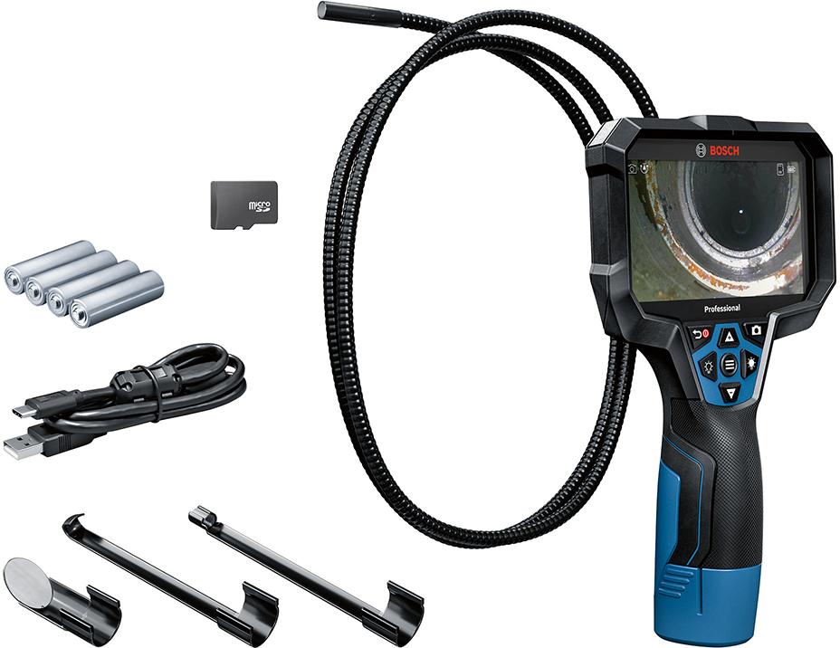 Akku-Inspektionskamera GIC 12V-5-27 C Bosch 4 x 1.5 V-LR6-Batterie Akku-Adapter, Karton