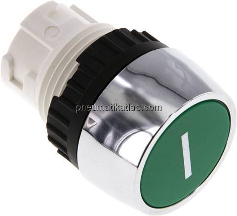 Betätigeraufsatz 22mm, Drucktaster (grün mit weißem Strich)