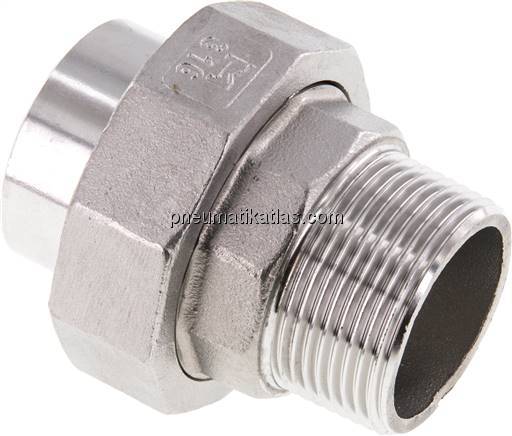 Anschweißverschraubung flach dicht. R 1-1/4"(AG)-42,4mm