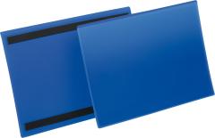 Etikettentasche B297xH210 mm A4 quer blau, magnetisch VE 50 Stück