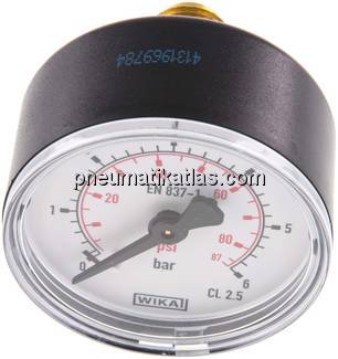 Manometer waagerecht (KU/Ms), 50mm, 0 - 6 bar, G 1/4"