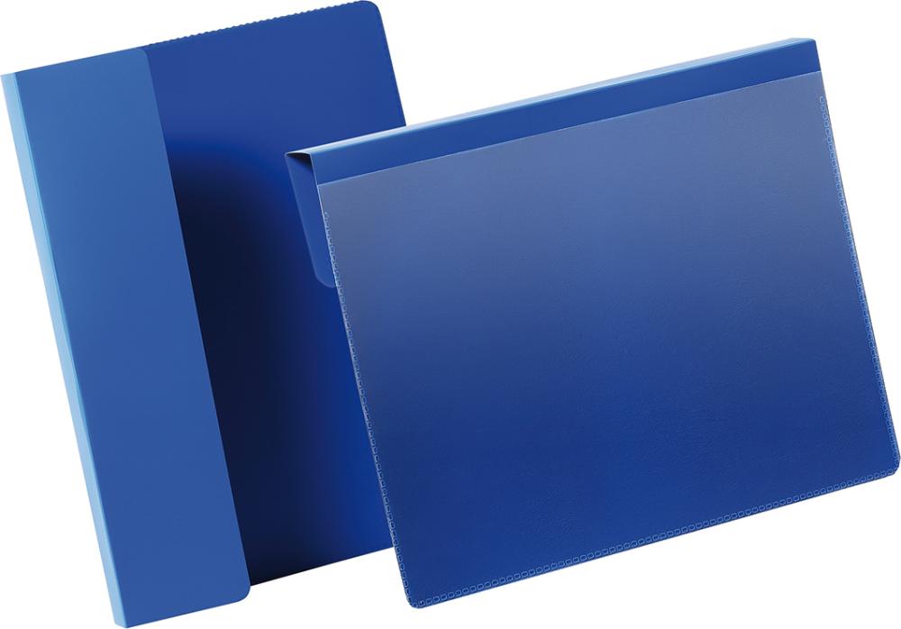Kennzeichnungstasche B210xH148 mm A5 quer blau, mit Falz VE 50 Stück