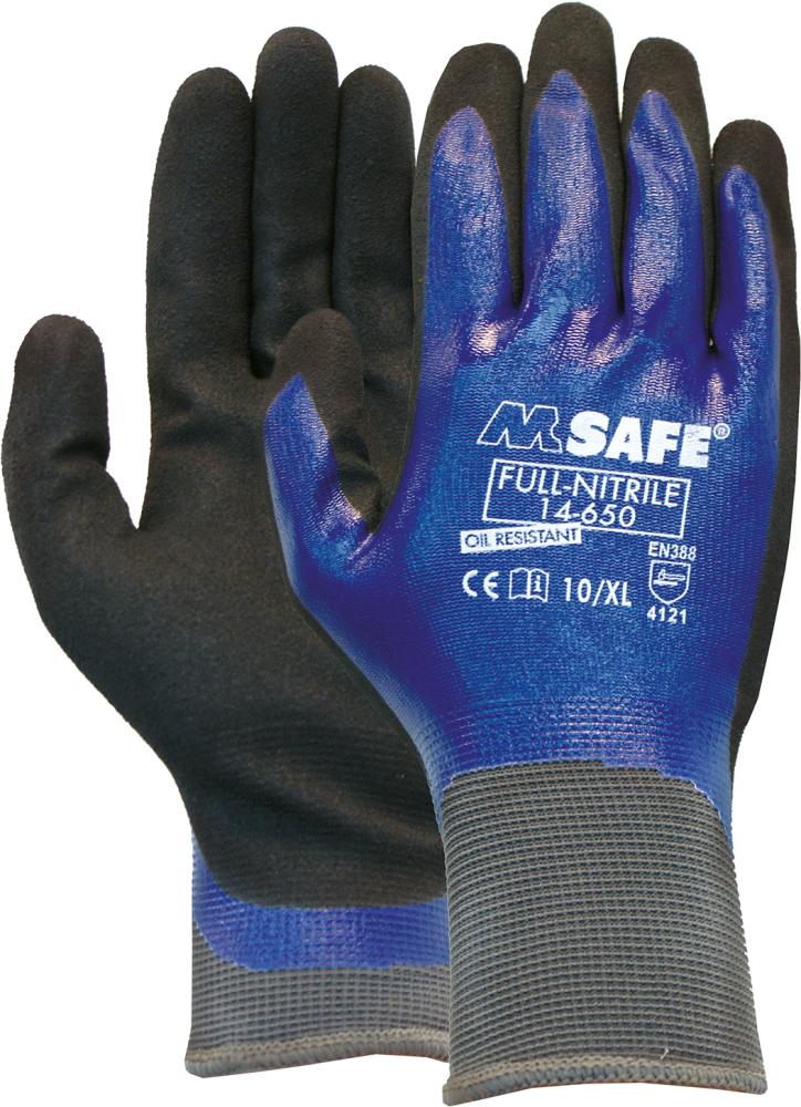 Handschuh M-Safe 14-650,Nitril, Gr.10, vollbeschichtet