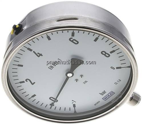 Chemie-Manometer senkrecht, 160mm, -1 bis 9 bar
