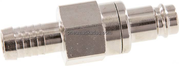 Kupplungsstecker (NW10) 13 (1/2")mm Schlauch, Messing vernickelt