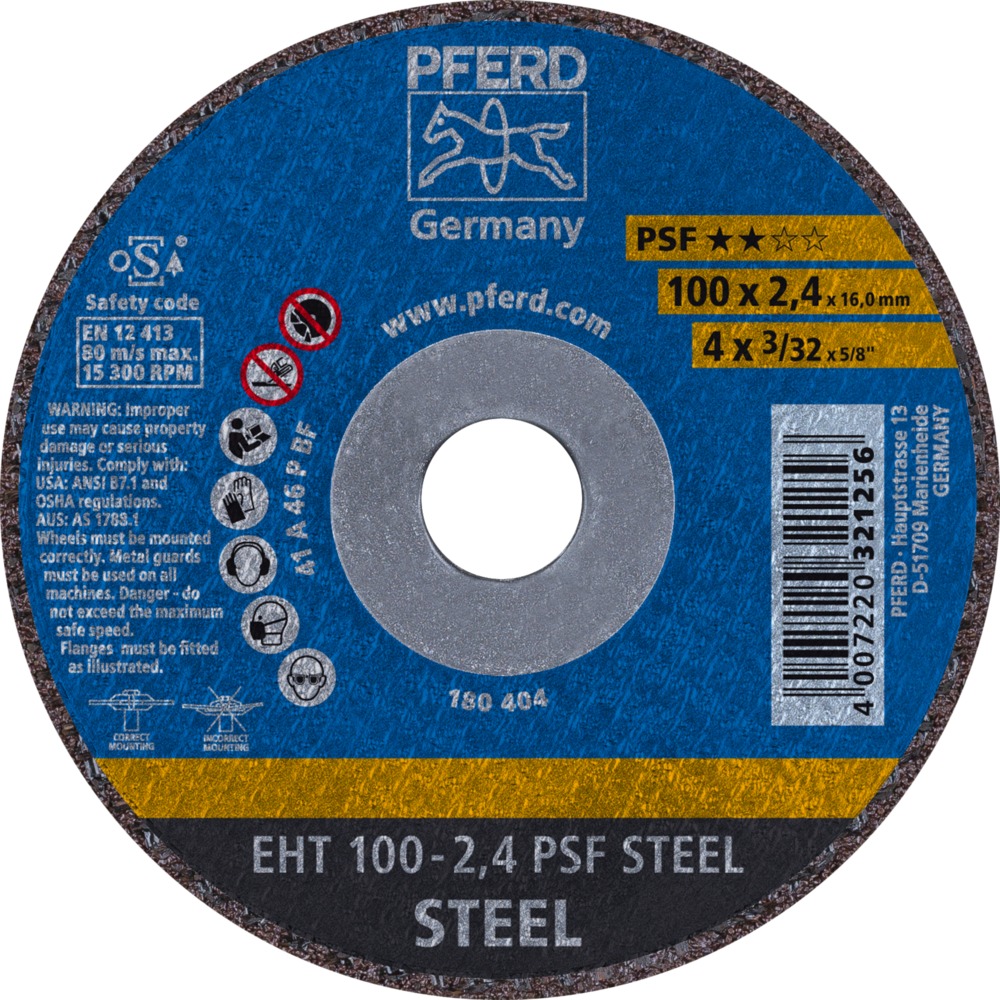 Trennscheiben EHT 100-2,4 PSF STEEL/16,0