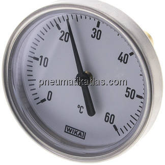 Bimetallthermometer, waagerecht D63/0 bis +60°C/40mm