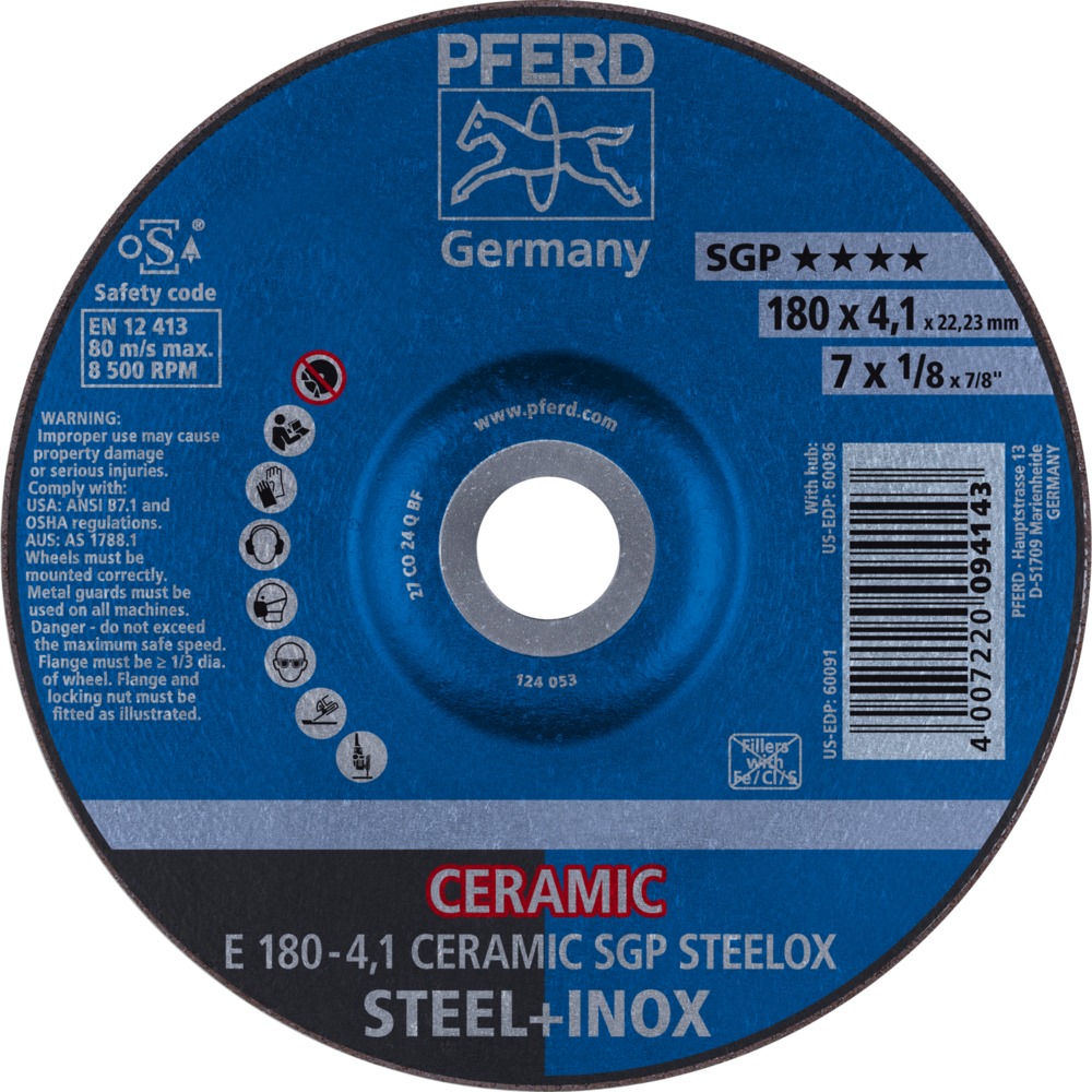 Schruppscheiben E 180-4,1 CERAMIC SGP STEELOX