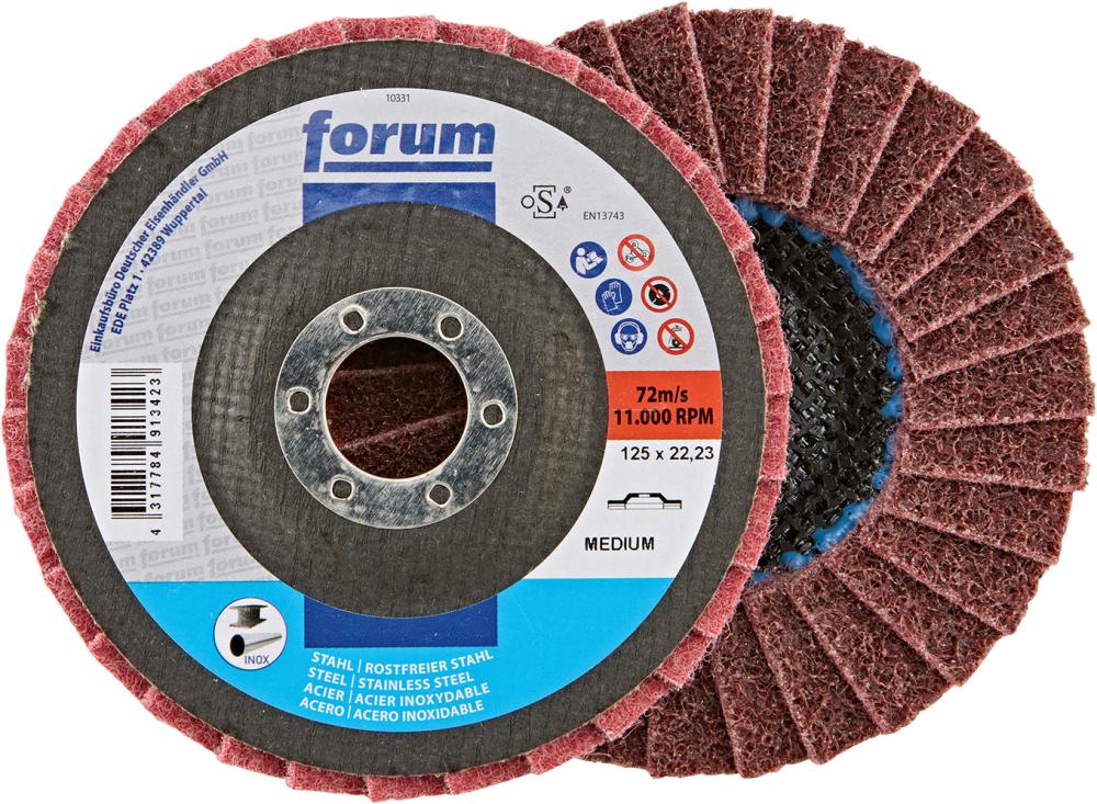 Fächerschleifscheibe 125mm, Vlies, a med FORUM FORUM