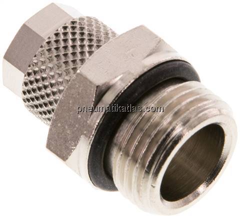 Gerade Verschraubung G 3/8"-8x6mm, Messing vernickelt