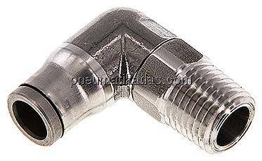 Winkel-Steckanschluss NPT 1/4"-8mm, IQS-Edelstahl