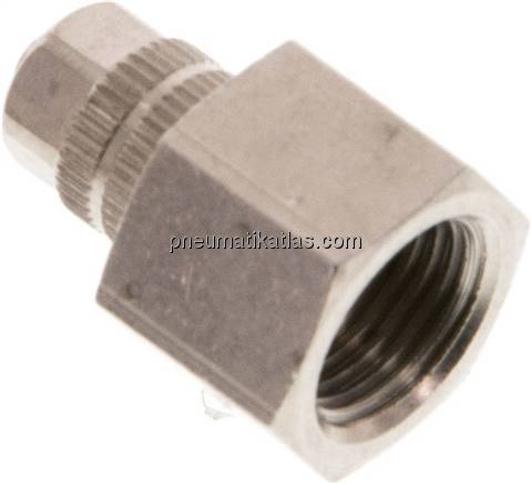 Aufschraub-Verschraubung G 1/8"-4,3x3mm, Messing vernickelt