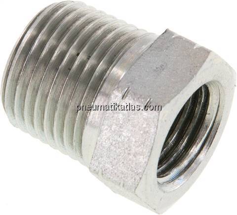 Reduziernippel NPT 3/8"(AG)-NPT 1/4"(IG), Stahl verzinkt
