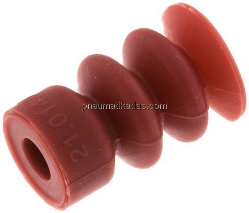 Balgsauger, 2,5-fach, Ø 14x10mm, Silikon (65A), rot