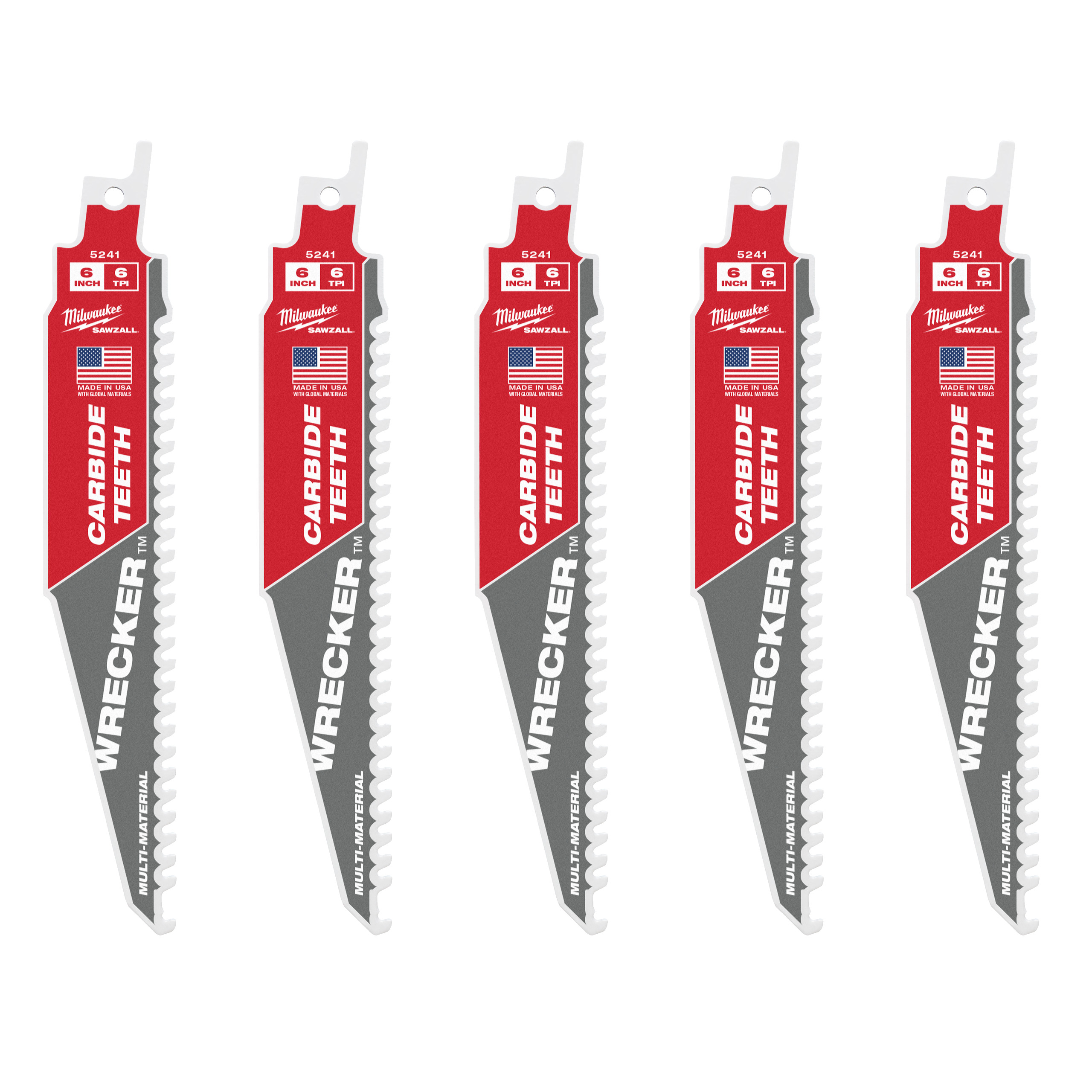 Säbelsägeblatt THE WRECKER HM bestückt 5er Pack 150 x 4,2 mm (6 TPI)