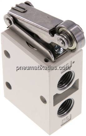 3/2-Wege Endschalter G 1/4", Rollenhebel, Rolle aus Stahl (kugelgelagert)