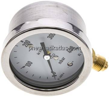 Manometer senkrecht 63mm, 0 - 400 mbar, G 1/4"