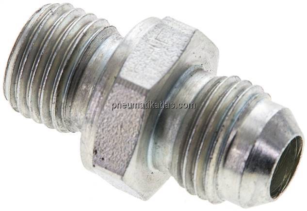 Doppelnippel M 14x1,5-UNF 9/16"-18(JIC), Stahl verzinkt
