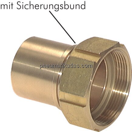 Exemplarische Darstellung: Schlauchtülle mit Überwurfmutter und Sicherungsbund, Messing Exemplarische Darstellung: Schlauchtülle mit Überw