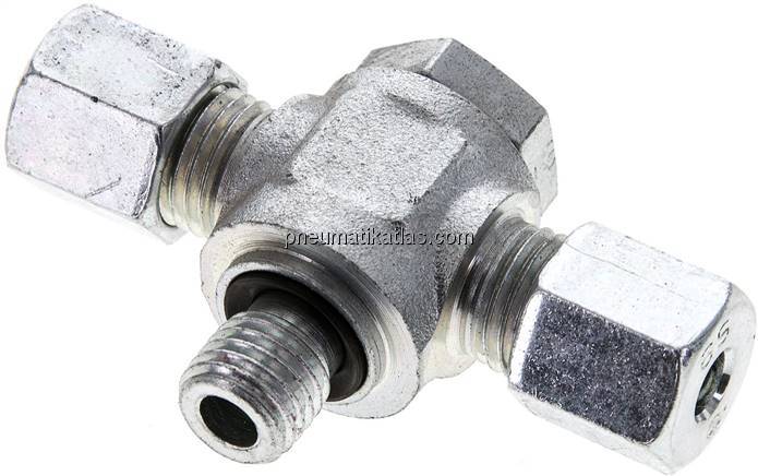 T-Schwenkverschraubung M 12x1,5-6 S (M14x1,5), Stahl verzinkt