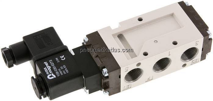 5/2-Wege Magnetventil, G 3/8", Federrückstellung, 115 V AC