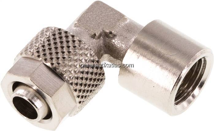 Winkel-Aufschraubverschraubung G 1/8"-8x6mm, Messing vernickelt Winkel-Aufschraubverschraubung G 1/8"-8x6mm, Messing vernickelt