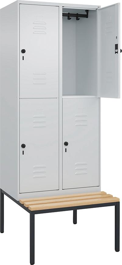 Spind Classic PLUS 2 Abteile H2120xB800xT815mm RAL7035/RAL7035 /P1G/7021