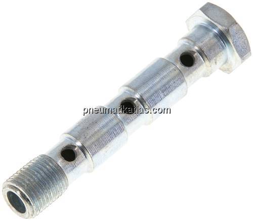 Hohlschraube, 3-fach G 1/8"-55mm, Stahl verzinkt