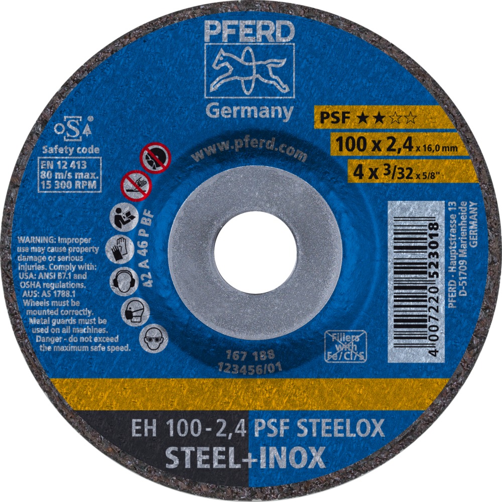Trennscheiben EH 100-2,4 PSF STEELOX/16,0