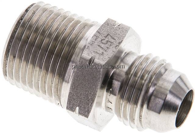 Doppelnippel NPT 3/8"-UNF 9/16"-18(JIC), 1.4571