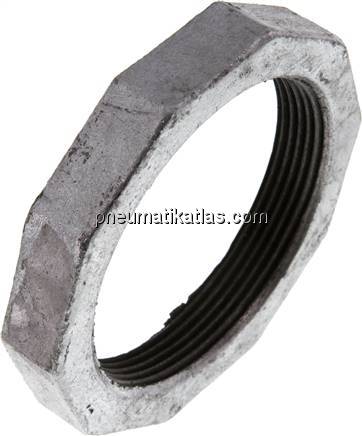 Gegenmutter Rp 2-1/2", Temperguss verzinkt