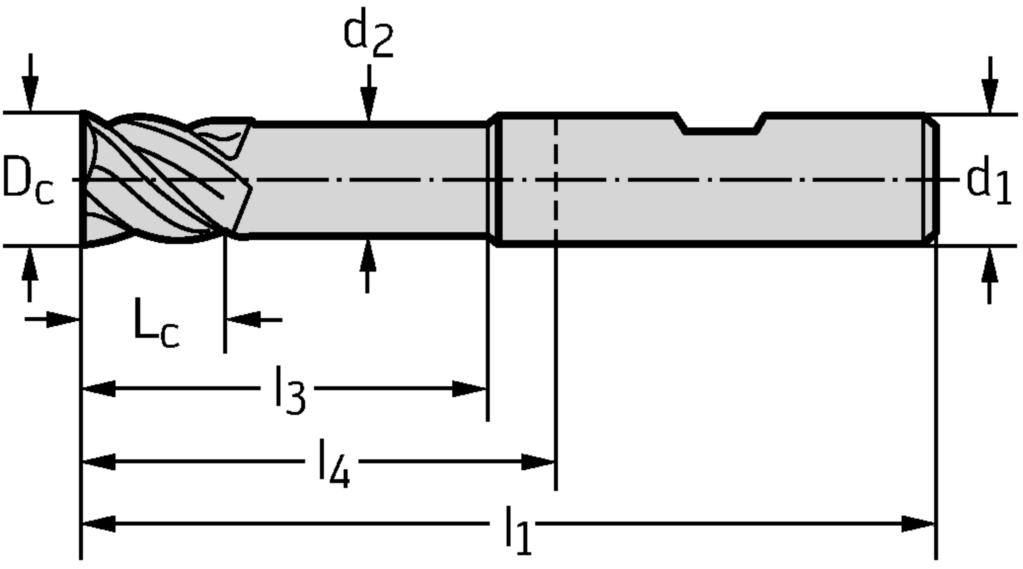 VHM-Eck-/Nutfräser
