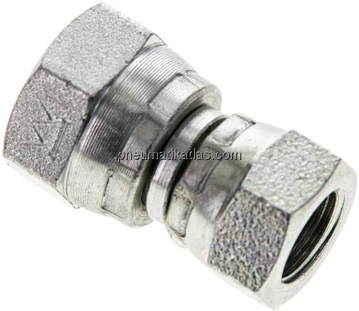 Gerader Verbinder 60°-Konus, G 3/8"-G 1/4", Stahl verzinkt